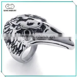High Quality Fashion Punk Style Stainless Steel Eagle Ring thumbnail-1