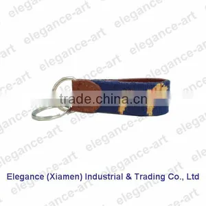 High Quality Promotional Needlepoint Keychain Backing With Genuine Leather thumbnail-1