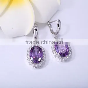 Romantic Wedding Jewelry Sets Design,purple Cubic Zircon Stone Jewelry Set thumbnail-4