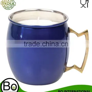 Stainless Steel Blue Moscow Mule Scent Candle thumbnail-1