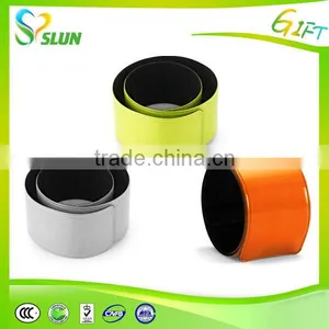 Promotion Customized Silicone Slap Bracelet Reflective Slap Band With Steel Spring thumbnail-2