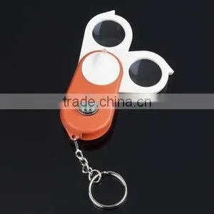 2014 New Mini Jewelry Loupe Keychain Magnifier Hiking Compass Magnifying Glass LED 15X thumbnail-1