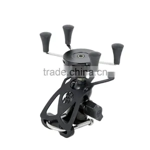 Adjustable Motorcycle Cell Phone Handlebar Rail Mount "X" Fork Holder Black New thumbnail-1