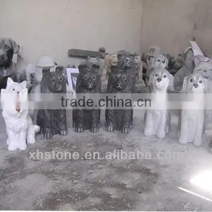 Black Stone Dog Sculpture thumbnail-1