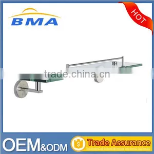 2016 Bathroom Stainless Steel Wall Mounted Corner Glass Shelf thumbnail-1