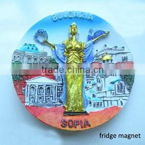 Bulgaria Tourist Souvenir Round Shape 2016 Fridge Magnet thumbnail-1