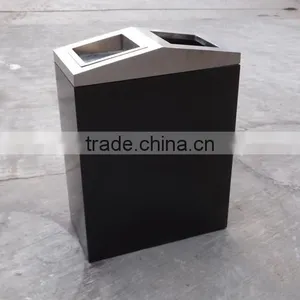 Arlau Outdoor Steel Metal Mall Waste Bin thumbnail-4