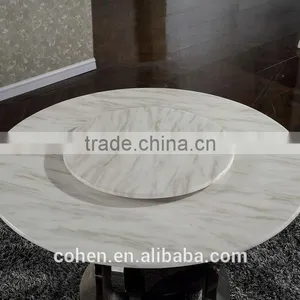 Hosehold 4 People Round Turntable Marble Top Stainless Steel Furniture Dining Table and Chairs With Highest Quality thumbnail-3