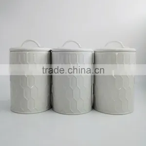 Powder-Coated Retro Metal Embossed Dianond Tea Coffee Sugar Storage Canister,Bread Bin,Cake Tin thumbnail-5