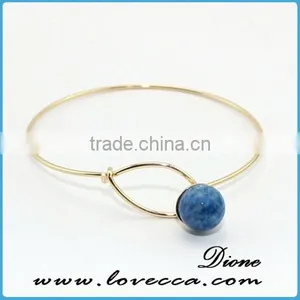 Single Bangle Wholesale Fashion Jewelry Wire Gemstone Bracelet thumbnail-3