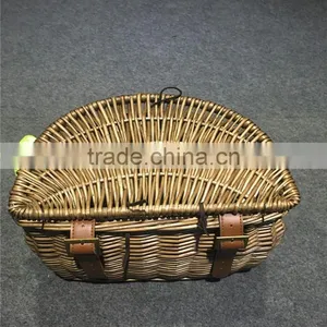 Eco-friendly Handmade Wicker Woven Bicycle Accessories Front Bicycle Basket thumbnail-4