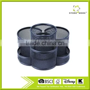 3 Compartments Multi Purpose Metal Mesh Pencil Holder thumbnail-1