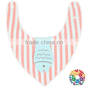 Blank Baby Bib With Bow Cute Triangle Baby Bibs Stripe Baby Bibs With Animal thumbnail-5