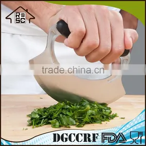 Rock-n-Chop Stainless Steel Pizza Vegetable Cutter With Silicone Handle thumbnail-4