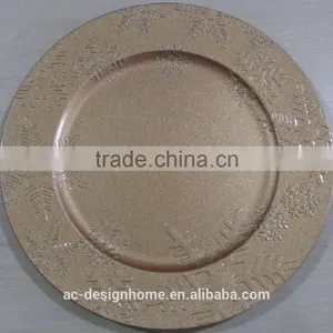 GOLD GLITTER PP PLASTIC CHARGER PLATE thumbnail-1