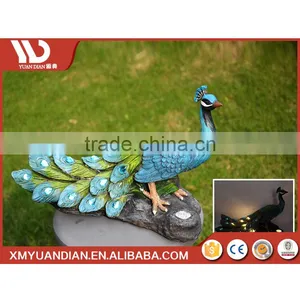 New China Products For Sale Art Work Resin Craft Peacock Solar Home Solar Led Ground Light thumbnail-2