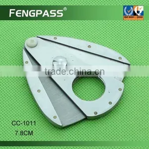 CC-1011 7.6cm 2CR13 Stainless Steel Fan-Shaped Full Metal Cigar Cutter thumbnail-1