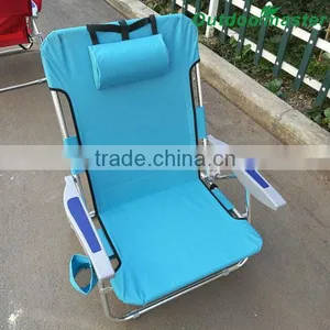 Outdoor Light Blue Lightweight Aluminum Backpack Folding Chair thumbnail-3