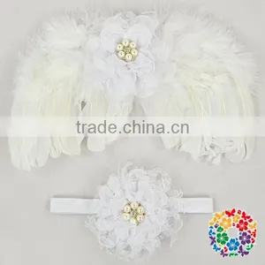 Fancy Solid Pure White Color Baby Girls Feather Angel Wings Wholesale Kids Angel Wings For Sale Party Feather Wing Decoration thumbnail-1