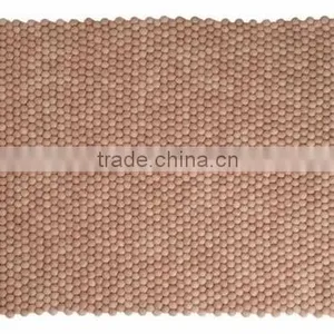 High Quality Nepal Handmade Plain Color Rectangular Felt Ball Carpets/Rugs thumbnail-1