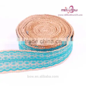 Wholesale Natural White Lace Trim Tape Jute Burlap Ribbon thumbnail-4