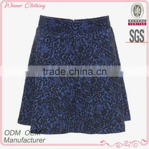 Hot Sale Mini Blue Sexy Jacquard Skirt Casual Short Skirt for Ladies thumbnail-1
