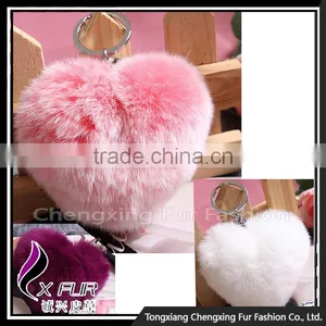 CX-R-46 Lovely Fashion Genuine Rex Rabbit Fur Keychain thumbnail-4