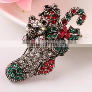 Zm53217a Gorgeous Christmas Socks Brooches Fashion Crystal Socks Brooches as a Christmas Gift's Brooches thumbnail-1