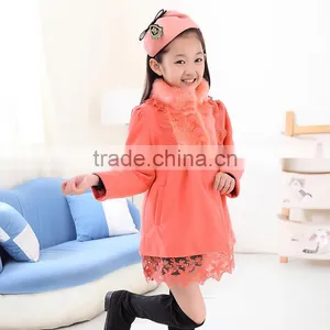 Autumn and Winter Girls in Children in the Long Fur Coat Imitation Suede Windbreaker Jacket thumbnail-6