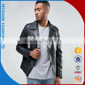 Sleeve Pincer Rackmount Motorcycle Leather Jacket pu Leather Slim Men's Winter Jacket Coat thumbnail-1