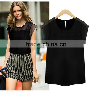 European and American Style Summer New Fashion V Neck Perspective Women Chiffon,chiffon Fabric thumbnail-3