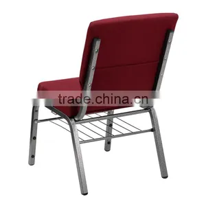 Wholesale Used Hot Sell Item Stacking Metal Church Chair Steel Fabric Stacking Waiting Meeting Room Conference Church Chair thumbnail-6