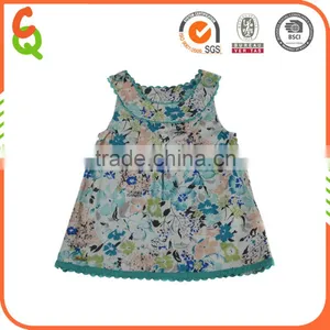 2016 Summer Latest Design Printed Flower Party Dress for Baby Girls thumbnail-1