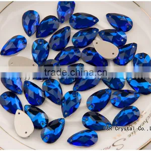 3230 11*18 Capri Blue Sew on Stone Rhinestone Beads for Jewelry Making Wedding Dress thumbnail-4