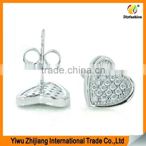2017 New Fashion Set Auger Inlay Zircon Platinum Plating Love Heart Earrings thumbnail-1