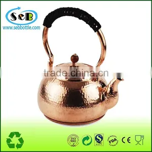 2017 Heavy Gauge 1mm Thick Hammered Copper Tea Pot Kettle Stovetop Teapot thumbnail-4