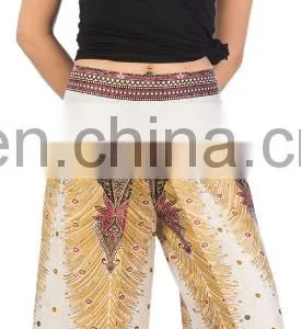 Lofbaz Boho Wide Leg Side Slits Belly Dance Gypsy Hippie Harem Pants Trousers thumbnail-2