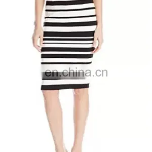 Women's Striped Skirt With Center-Back Zipper thumbnail-2