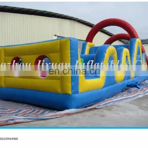 Yellow and Blue Adult Inflatable Obstacle Course for Sale thumbnail-1