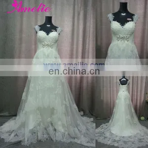 AC1037 Sweetheart Neckline Lace Overlay Wedding Dress Patterns thumbnail-1