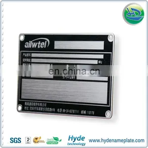 Cheap Wholesale Custom Logo Metal Nameplate / Stainless Steel Tag With Holes for Screw thumbnail-5