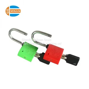 MA - PD 8004 25 mm Logo and Bar Code Printed Security Steel Shackle Plastic Padlock Seal With Master Key thumbnail-4