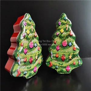 Christmas Tree Tin Box For Food & Biscuit Cookie Spherical Cake Tin thumbnail-3