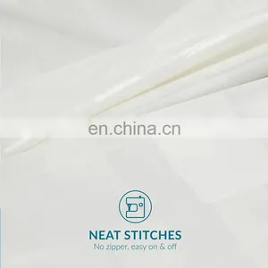 High Quality White 100% Polyester Home Silky Smooth Queen Satin Pillowcase thumbnail-5