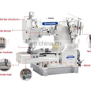 MC 600-02 HIGH-SPEED CYLINDER-BED INTERLOCK SEWING MACHINE WITH TAPE BINDING(EDGE ROLLIING thumbnail-2