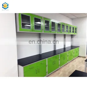 Chemistry Laboratory Table Metal Work Table Work Bench With Hanging Cabinets thumbnail-2