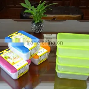 Supermarket Set of 4 Pcs Rectangular Plastic Food Storage Container / Food Storage Box 650ml thumbnail-2