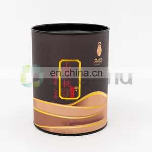 Custom Color Printing Paper Tube Packaging Box Melon Seeds Package With Tin Lid thumbnail-2