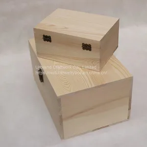 Solid Wood Storage Box Flip Tea Box Antique Hinge Buckle Cover Jewelry Box thumbnail-2