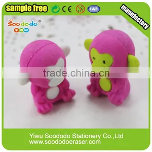 Hotsale School Suppliers Monkey Shape 3d Lovely Eraser thumbnail-1